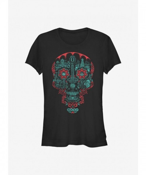 Disney Pixar Coco Skull Girls T-Shirt in Black