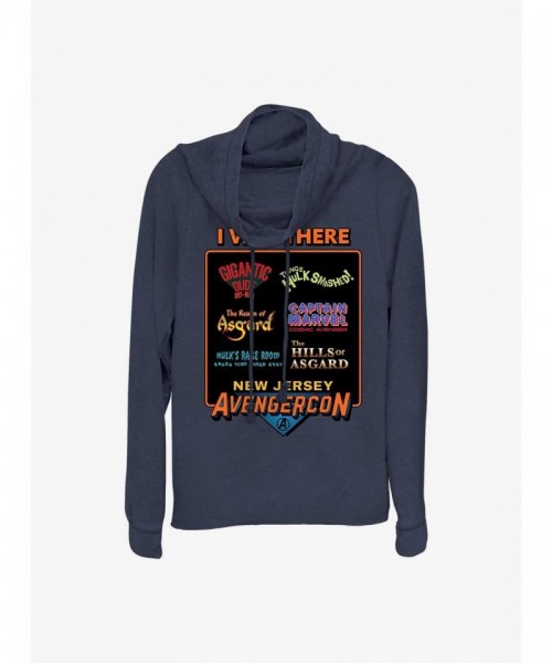 Marvel I Was There Cowl Neck Top for Girls - Ms. Marvel Avengercon Edition - Blue