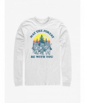 Star Wars Authentic Ewok Sunset Redux Long Sleeve T-Shirt - Men's White