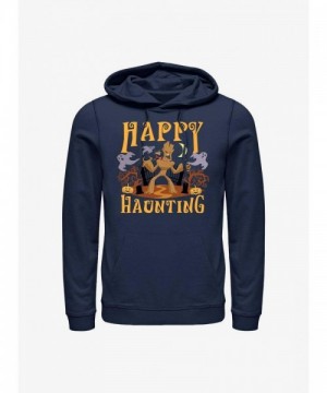 Marvel Groot & Rocket Happy Haunting Men's Blue Hoodie
