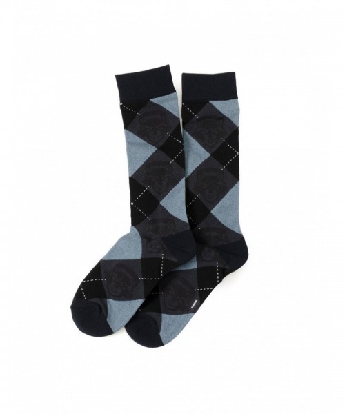 Marvel Rocket Rugged Argyle Blue Men's Crew Socks