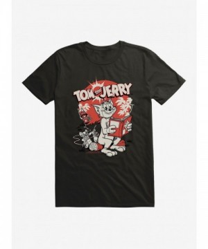 Tom and Jerry Firecracker Joke Men's T-Shirt