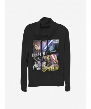 Star Wars Clone Wars Lightweight Cowlneck Top for Girls - Black