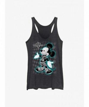 Disney Kingdom Hearts Mickey Pose Girls Tank Top - Black