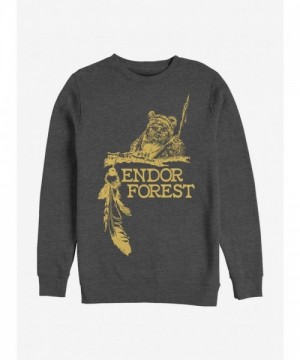 Star Wars Ewok Endor Forest Charcoal Grey Crewneck Sweatshirt for Men