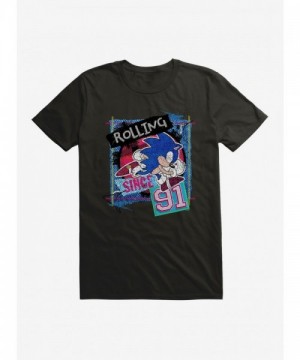 Sonic The Hedgehog Men's Rolling Since Cool T-Shirt