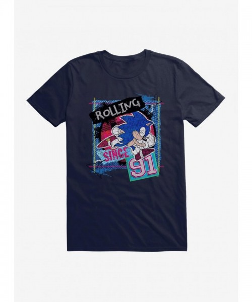 Sonic The Hedgehog Men's Rolling Since Cool T-Shirt