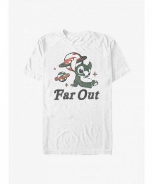 Disney Lilo & Stitch T-Shirt - Far Out Stitch Design for Men - White