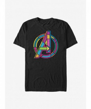Marvel Avengers Half-Tone Pop Culture Unisex T-Shirt - Black