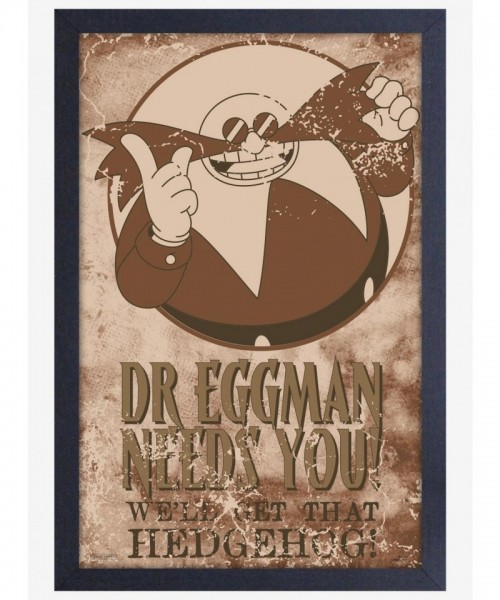 Sonic The Hedgehog Steampunk Eggman Framed Art Poster 13x19 Inches