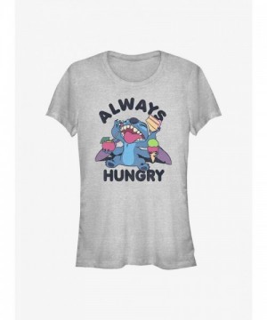 Dsny Girls Lightweight Comfortable Lilo Stch Munchies T-Shirt - Grey