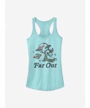 Disney Far Out Stitch Girls Cotton Tank Top - Blue