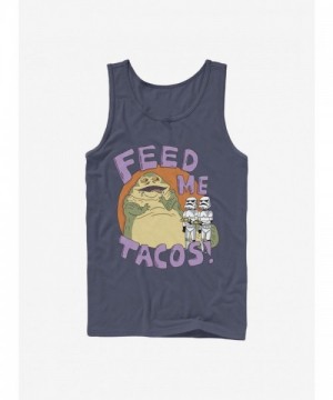 Star Wars Men's Cotton Blue Jabba Tacos Tank Top