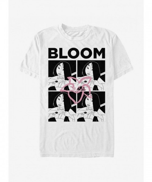 Disney Mulan Floral Print T-Shirt for Men - White