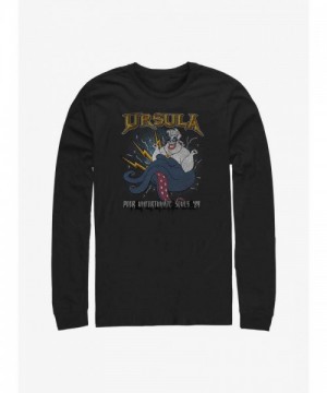 Disney Ursula T-Shirt for Men - Comfortable Long Sleeve Black Cotton