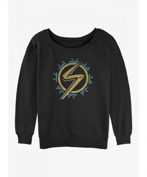 Marvel Ms. Marvel Iconic Slouchy Sweatshirt for Girls - Black