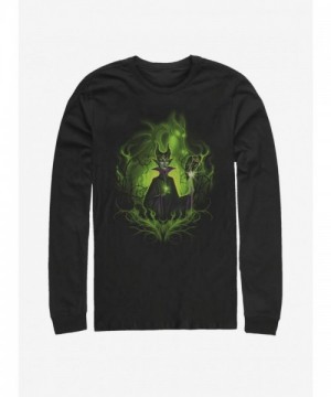 Disney Maleficent Dark Fairy Long Sleeve T-Shirt - Men's Black Cotton