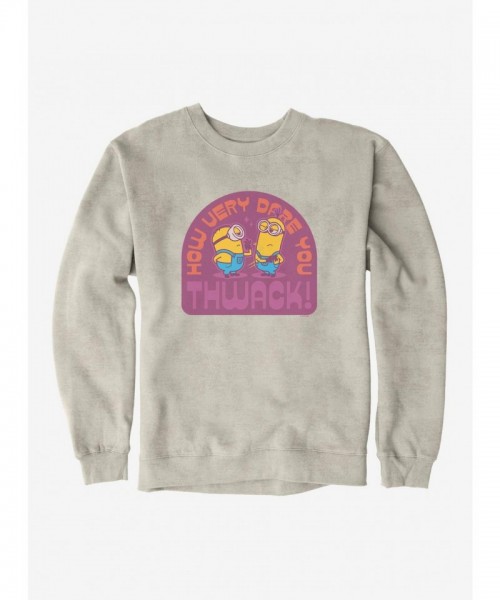 Minions How Dare You Vintage Unisex Sweatshirt - White