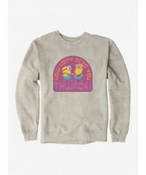 Minions How Dare You Vintage Unisex Sweatshirt - White