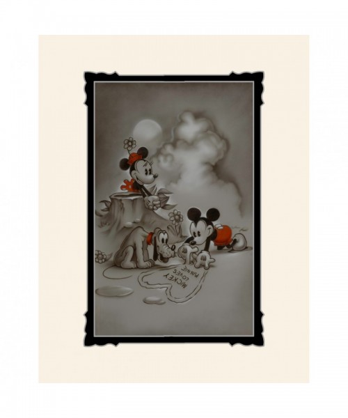Minnie and Mickey Mouse Loves Print by Noah with Double Mat