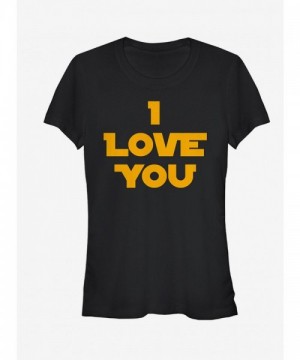 Star Wars I Love You Princess Leia Tee for Girls - Black
