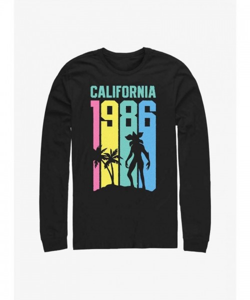 Stranger Things Demogorgon Long Sleeve Unisex T-Shirt - Black
