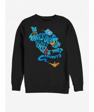 Disney Aladdin Genie Bottle Quotation Unisex Sweatshirt - Black