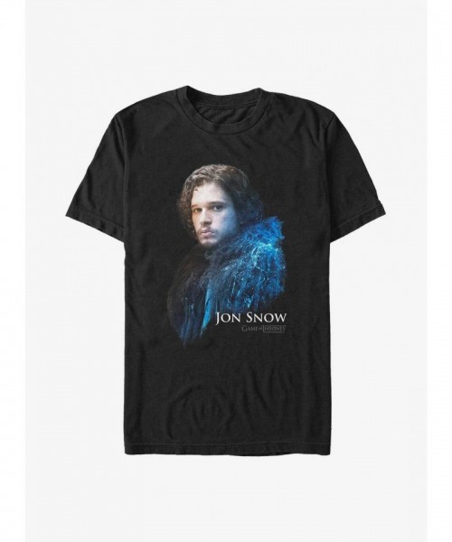 Game of Thrones Jon Snow Unisex Big & Tall T-Shirt - Black