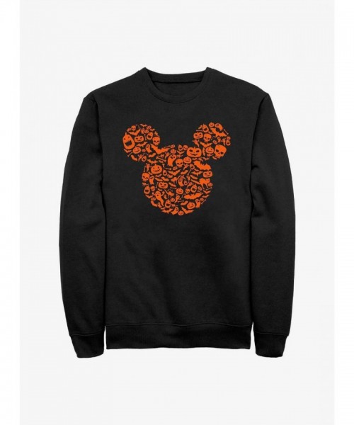 Disney Men's Black Halloween Mickey Mouse Ears Sweatshirt