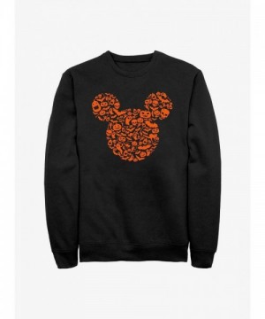 Disney Men's Black Halloween Mickey Mouse Ears Sweatshirt