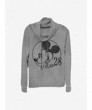 Disney 1928 Mickey Mouse Grey Cowl Neck Sweatshirt for Girls