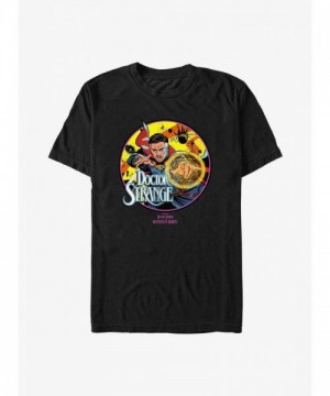 Marvel Multiverse Madness Doctor Strange Hero Badge Tee - Men's Black