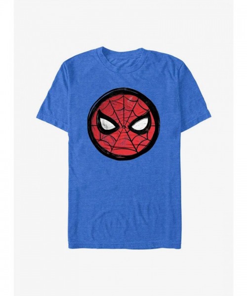 Marvel Men's Blue Spidey Eyes Commemorative Badge T-Shirt