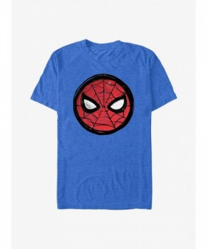 Marvel Men's Blue Spidey Eyes Commemorative Badge T-Shirt