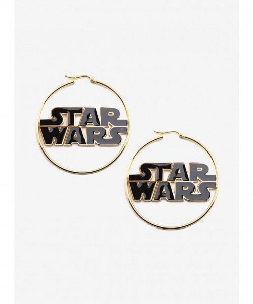 Enamel Star Wars Logo Gold Plated Hoop Earrings for Women