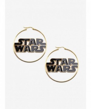 Enamel Star Wars Logo Gold Plated Hoop Earrings for Women