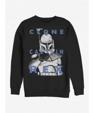 Star Wars Clone Wars Rex Textured Crewneck Sweatshirt - Men's Black