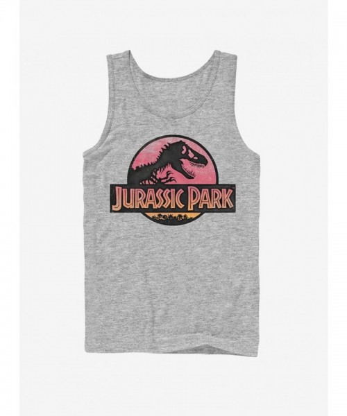 Jurassic Park Logo Sunset Tank - Black