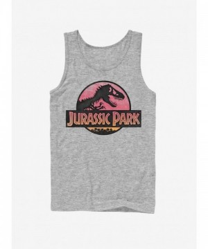 Jurassic Park Logo Sunset Tank - Black
