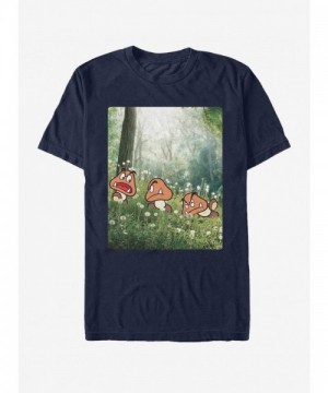 Nintendo Goomba Forest Walk Unisex T-Shirt - Navy Blue