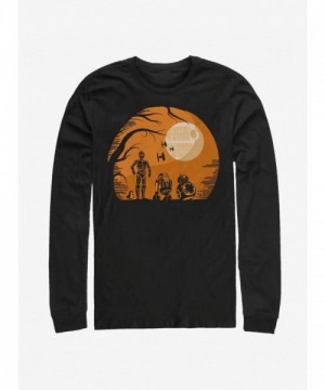 Star Wars The Last Jedi Droids Haunted Long Sleeve T-Shirt - Black Men's