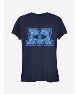 Disney Monsters Inc Eye Logo T-Shirt for Girls - Blue