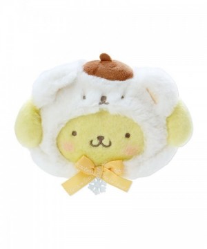 Pompompurin Fluffy Polar Bear Plush Zipper Pouch - Soft Embroidered Design for Girls