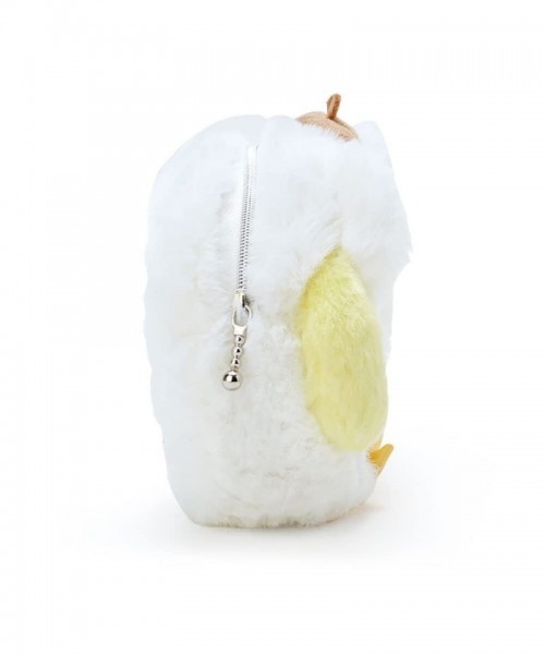 Pompompurin Fluffy Polar Bear Plush Zipper Pouch - Soft Embroidered Design for Girls