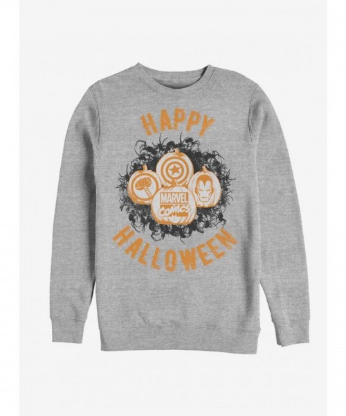 Marvel Avengers Grey Marvel Pumpkins Unisex Sweatshirt