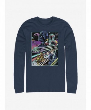 Star Wars Rebellion Themed Long Sleeve T-Shirt in Blue for Men