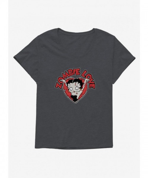 Betty Boop Zombie Heart Love Plus Size Tee for Girls