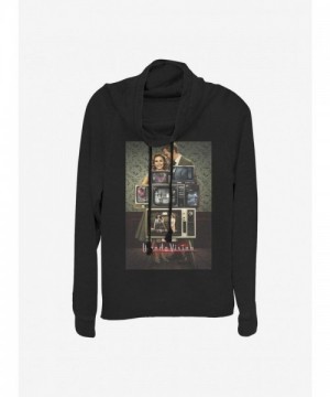 Marvel WandaVision Girls Cowlneck Sweatshirt - Black