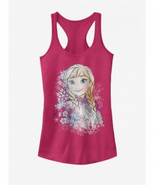 Disney Frozen Anna Floral Girls Tank Top in Pink