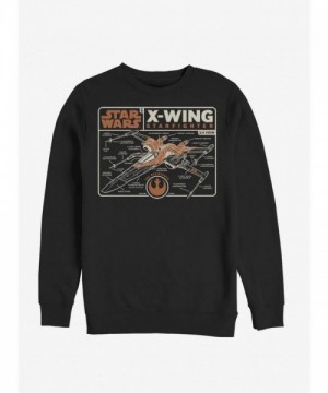 Star Wars The Rise of Skywalker Starfighter Schematic Unisex Sweatshirt - Black
